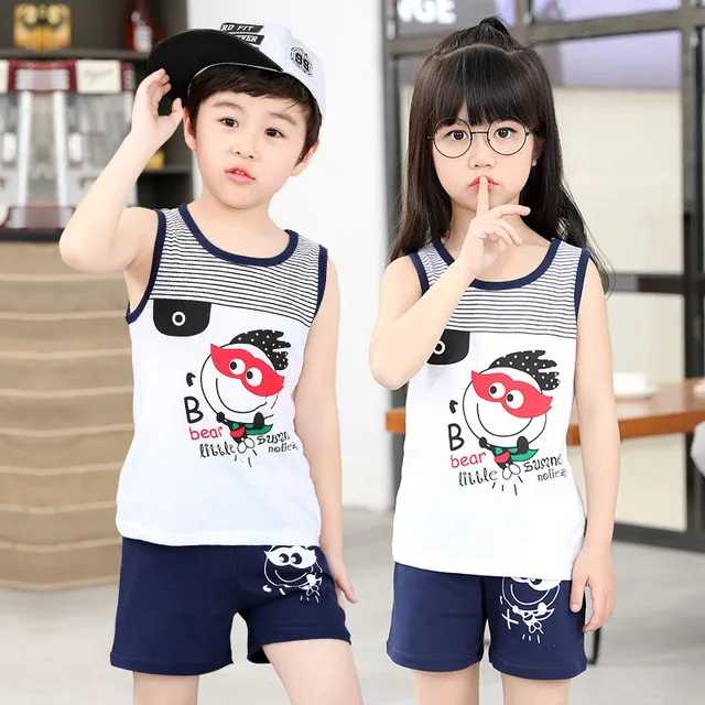 girls sets clothing boys summer clothes kids wear costume 2019 new