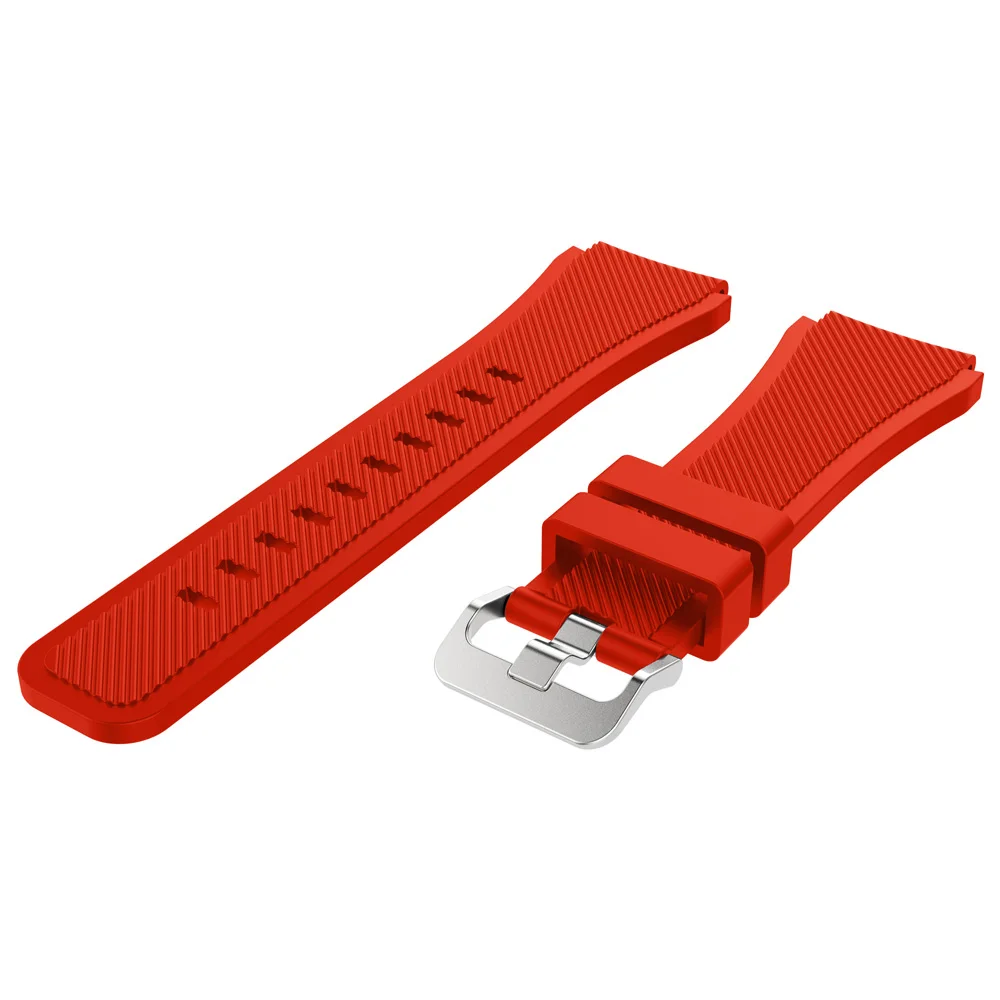 Silicone 22mm Watch band For Samsung Galaxy Watch 46mm For Samsung Gear S3 Frontier Classic Rubber Replacement Bracelet Strap - Цвет ремешка: red