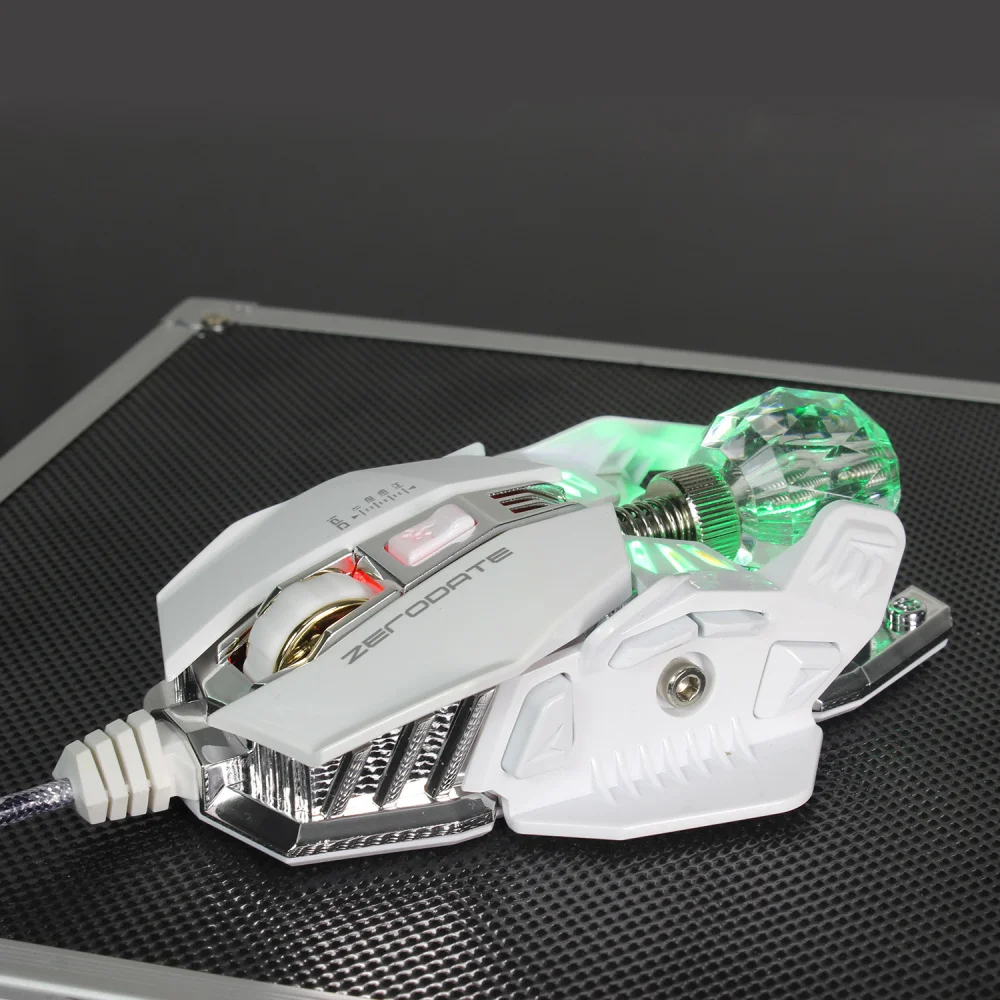 ZERODATE Проводная игровая мышь, регулируемый светодиодный светильник, 4000 dpi, мышь для макросъемки, геймерская мышь для ПК, ноутбука, игры