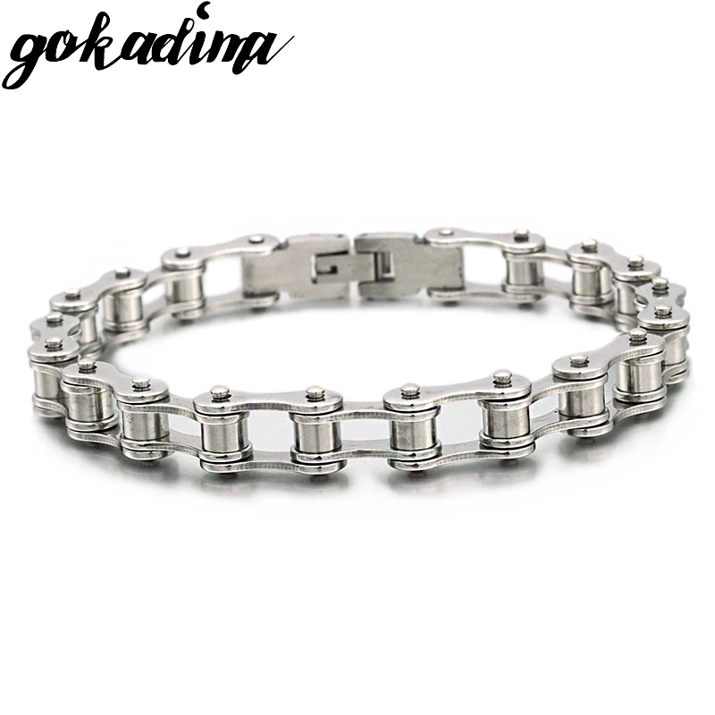 Ручная цепь, мужской браслет из нержавеющей стали 316L, велосипедная цепь, ювелирное изделие, 22 см, 8 мм, сувенирный подарок,,, WB070