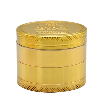 

HONEYPUFF 4 Layers Dia.50mm Gold Coin Zinc Alloy Herb Grinder Spice Tobacco Crusher Grinder Grainders forSmoking