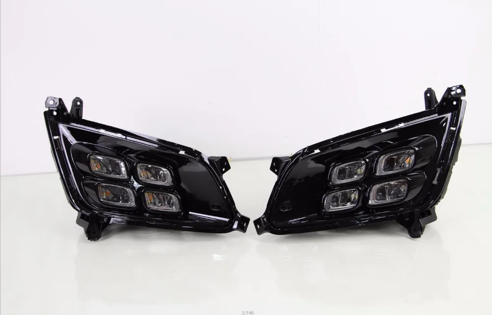 EOsuns led drl Дневной ходовой светильник для KIA K5 2013- с желтым поворотником и беспроводным управлением+ 4 шт. led