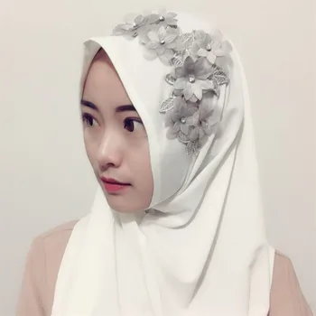 

Muslim Embroidery Instant Hijab Floral Cap Scarf Bandanas Hooded Wraps Bonnet Shawl Headscarf Abaya Headgear Malaysia Islamic