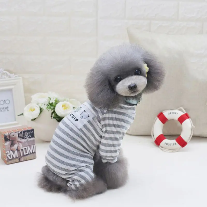 

FRIENDSHIP Home Clothes Stripe Cozy Pajamas For Puppies Pet Supplies S-XXL