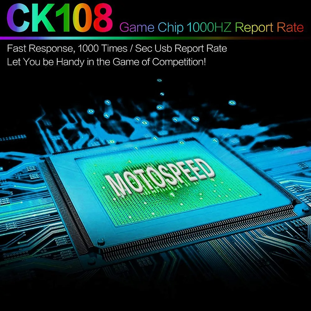 Motospeed Ck108 Usb Rgb Механическая игровая клавиатура подставка для рук-черный переключатель