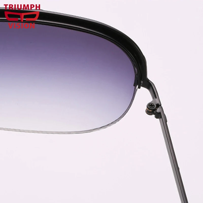 Мужские крутые солнцезащитные очки TRIUMPH VISION, золотой треугольный декор, солнцезащитные очки для мужчин, металлические крутые градиентные оттенки, мужские