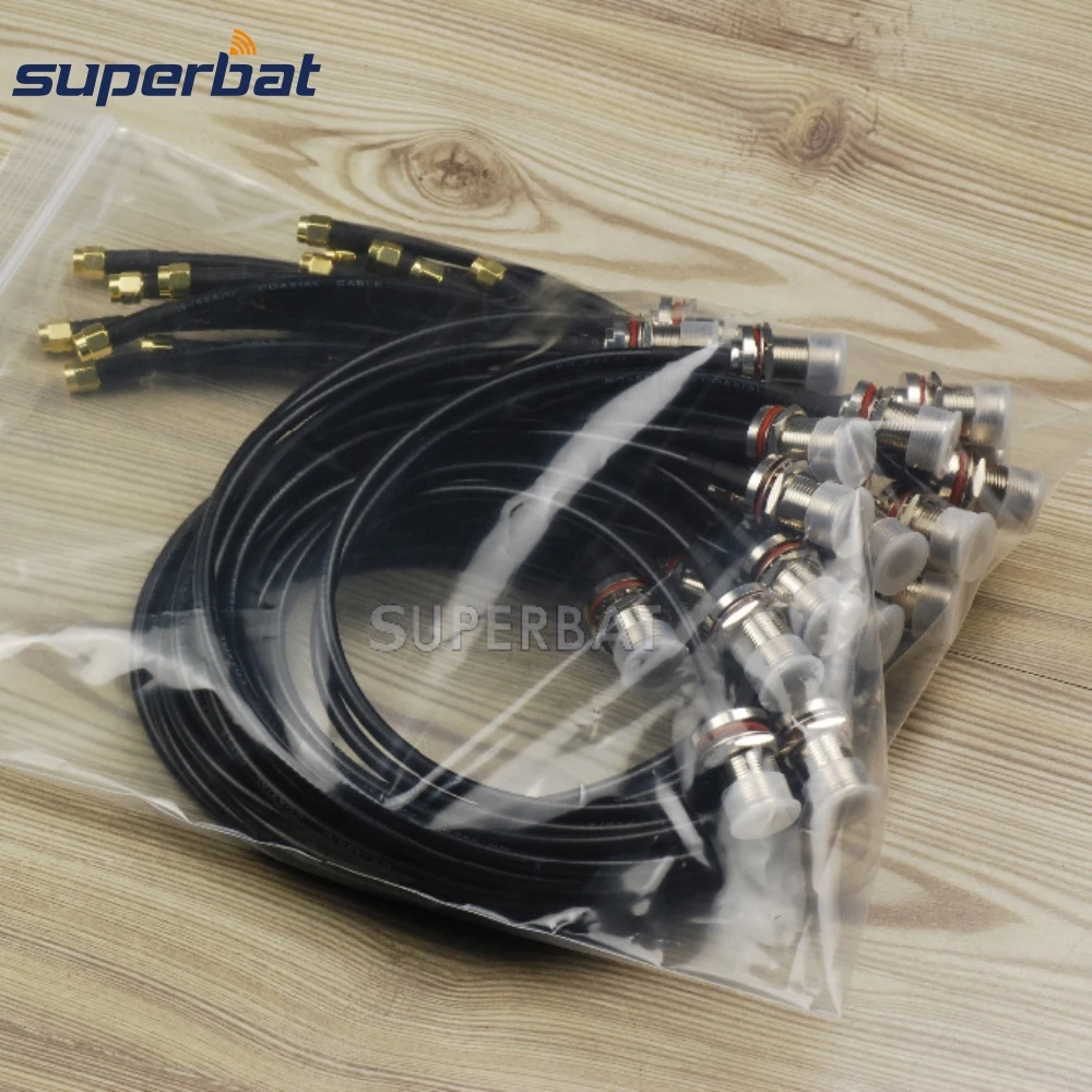 N Female Bulkhead to SMA Male Straight Cable for Wireless Communication