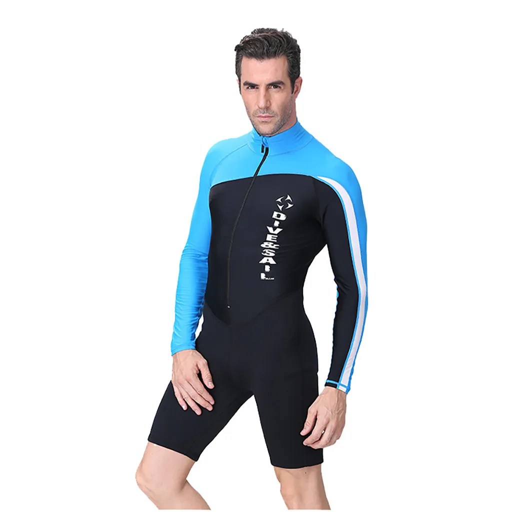 Maillot de bain femmeMen 1,5 мм неопреновый с длинным рукавом, цельный гидрокостюм для серфинга, для дайвинга, купальник для женщин, 30 - Цвет: Blue