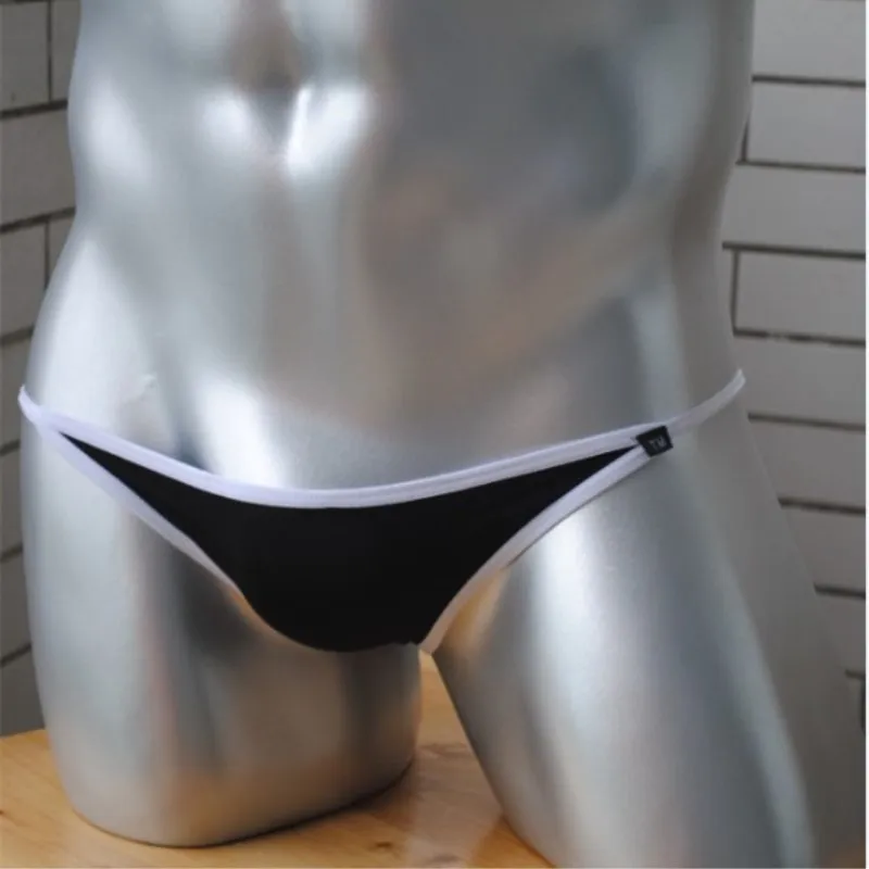 Мужские трусы брифы с мешочком для пениса Wonderjock черные бикини низкой талией