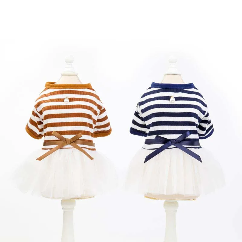 

Dog Clothes For Small Dogs Dress Spring Summer Stripe Puppy Princess Wedding Dog Dress Chihuahua Mascotas Roupa Pet Cachorro