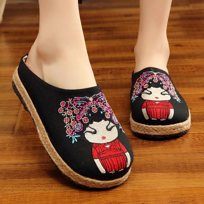 

Women Summer Shoes 2019 National Style Fashion Slides Female Slippers Breathable Embroidery Ladies Flat Sandals SH021602