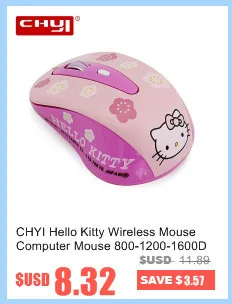 CHYI hello kitty беспроводная мышь компьютерная мышь 800-1200-1600DPI Регулируемая Беспроводная оптическая ПК игровая мышь розовые мыши для девочек