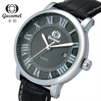 

GUCAMEL Mens Quartz Watches Stainless Steel Band Male Watch Roman Fashion Casual Waterproof Genuine Wristwatches Relojes Hombre