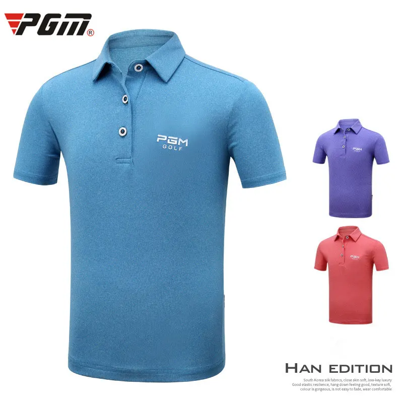 

2019 Pgm Boys Shirt Golf Summer Kids Breathable T Shirt Children Short Sleeved Quick Dry Tops School Sport Clothes D0362