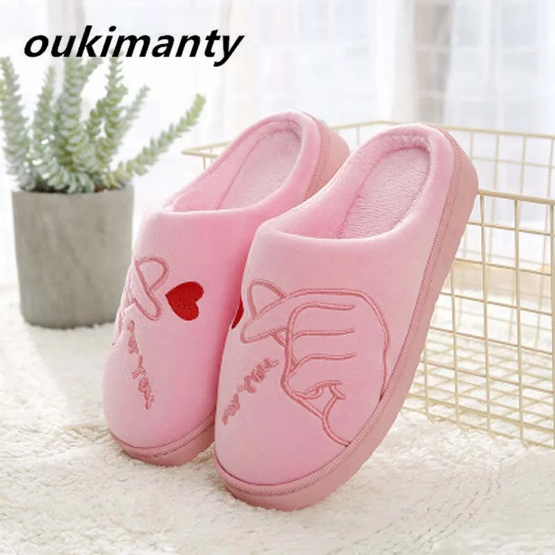 

Plush Women Winter Home Slippers Cartoon Cat Home Shoes Bedroom Flat Warm Slippers Indoor Loves Couple Floor Shoes #Y0667971Y