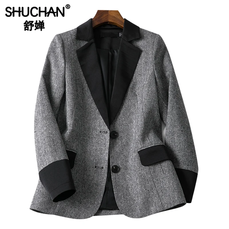 

Shuchan Fashion Blazer Feminino Women's Jacket Autumn Winter 2019 New Items Designer Jacket Female Bleizer Mujer VS19A044