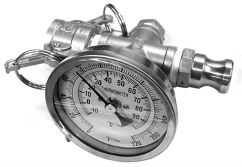 

Homebrew In-line Thermometer with Stainless Camlock Quick Disconnect