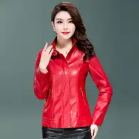 2018 New Autumn Women Washed Pu Leather Jacket Female Fashion Outwear Plus Size 5XL Ladies Elegant Faux Leather Coat Clothing