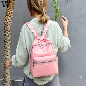 

Student Bag Backpack Sweet Preppy Style Female Fashion Trend Backpack Bow Female Backpack Travel Backpacks Female School Bag