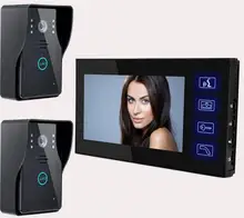 Freeship 7 “Cámara Teléfono de La Puerta Visual Timbre Video Del Intercomunicador Del Monitor 2.4G Teclado Táctil Aprox 300 metros libre de barrera remoto