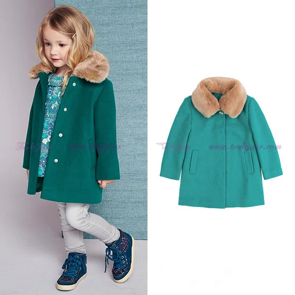 

Hot Girls' Clothes Removable Rex Rabbit Fur Emerald Embroidered Bag Long Coat