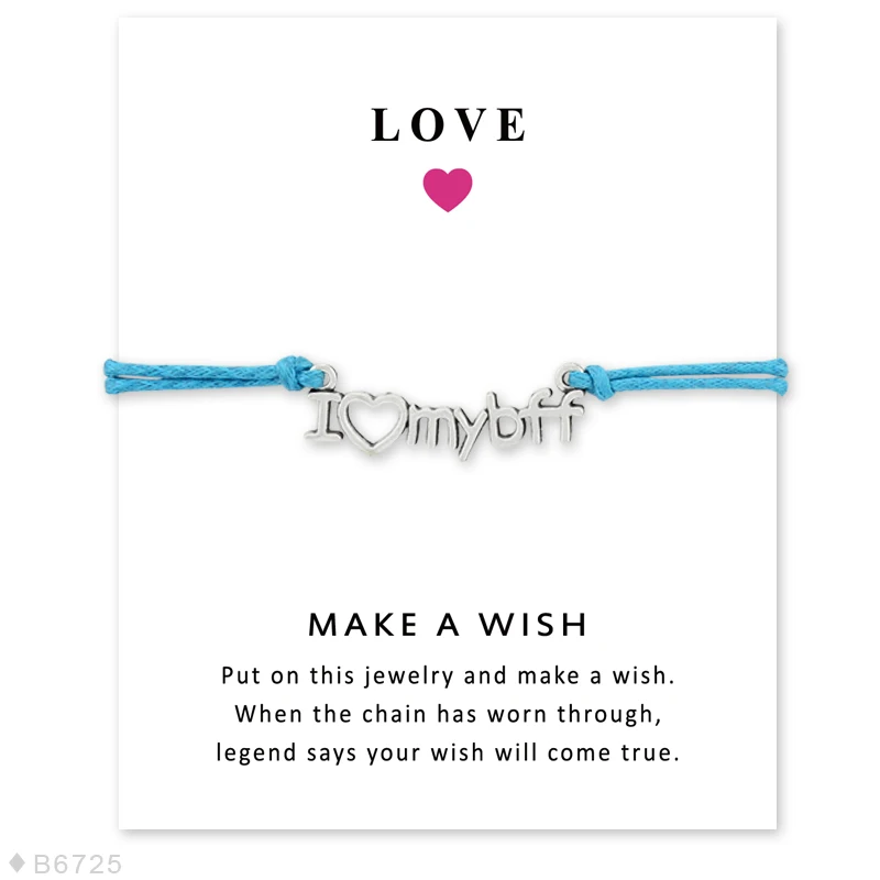 Регулируемые браслеты для девушек с надписью Love и I love My Best Friends Forever|charm bracelet|bracelets &