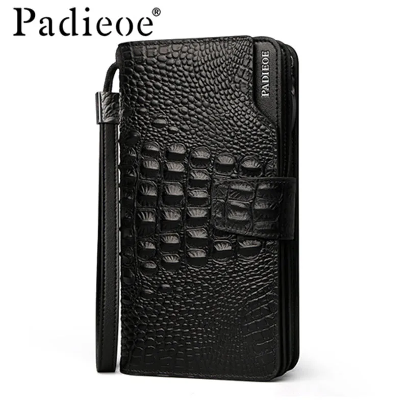 

Leather new high-end luxury brand crocodile pattern leather men wallet business clutch bag fashion men leather wallet handbag