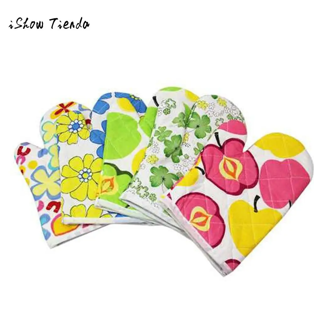 

Cooking Cotton Microwave Oven Gloves Mitts Pot Pad Heat Proof Protected Hot Insulation Set Protective Hand Clip Kitchen Glove