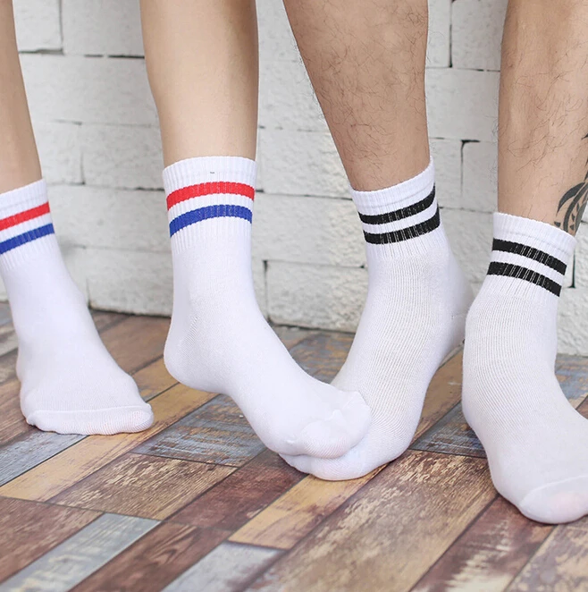 Classic Long Two Striped Socks Retro Old School of High Quality Cotton
