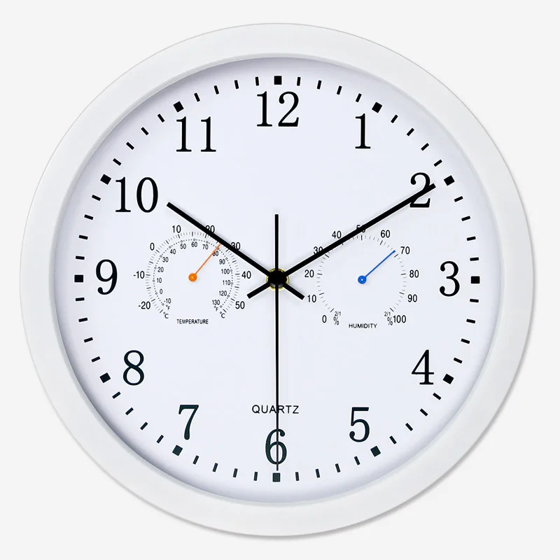 

Modern Design Wall Clock Temperature Humidity Display Living Room Home Decor Digital Clocks Round Electronic Large Wall Clock