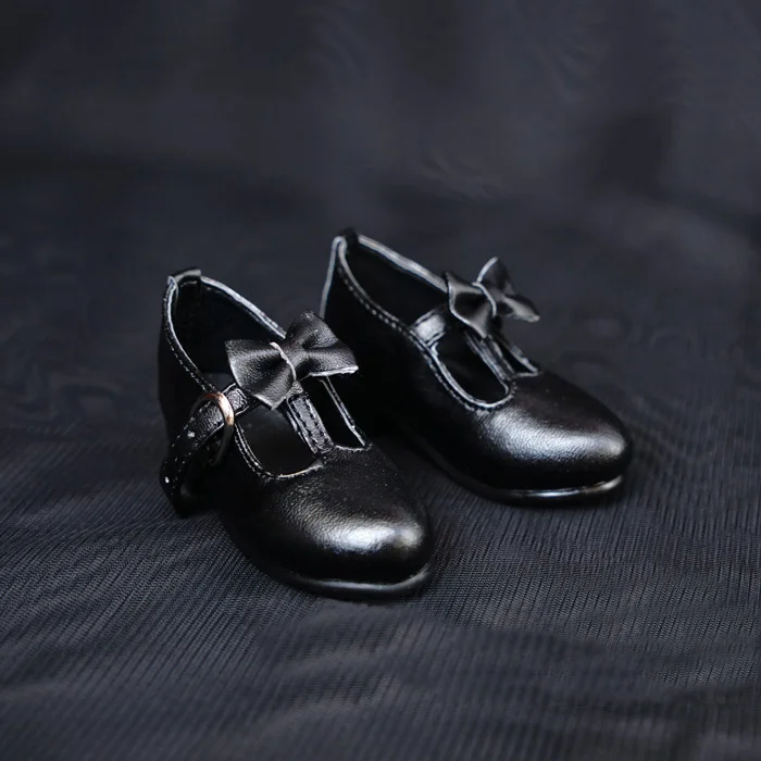 

D01-P134 children handmade toy 1/3 1/4 Doll Accessories BJD/SD doll shoes simple Bow black color 1 pair