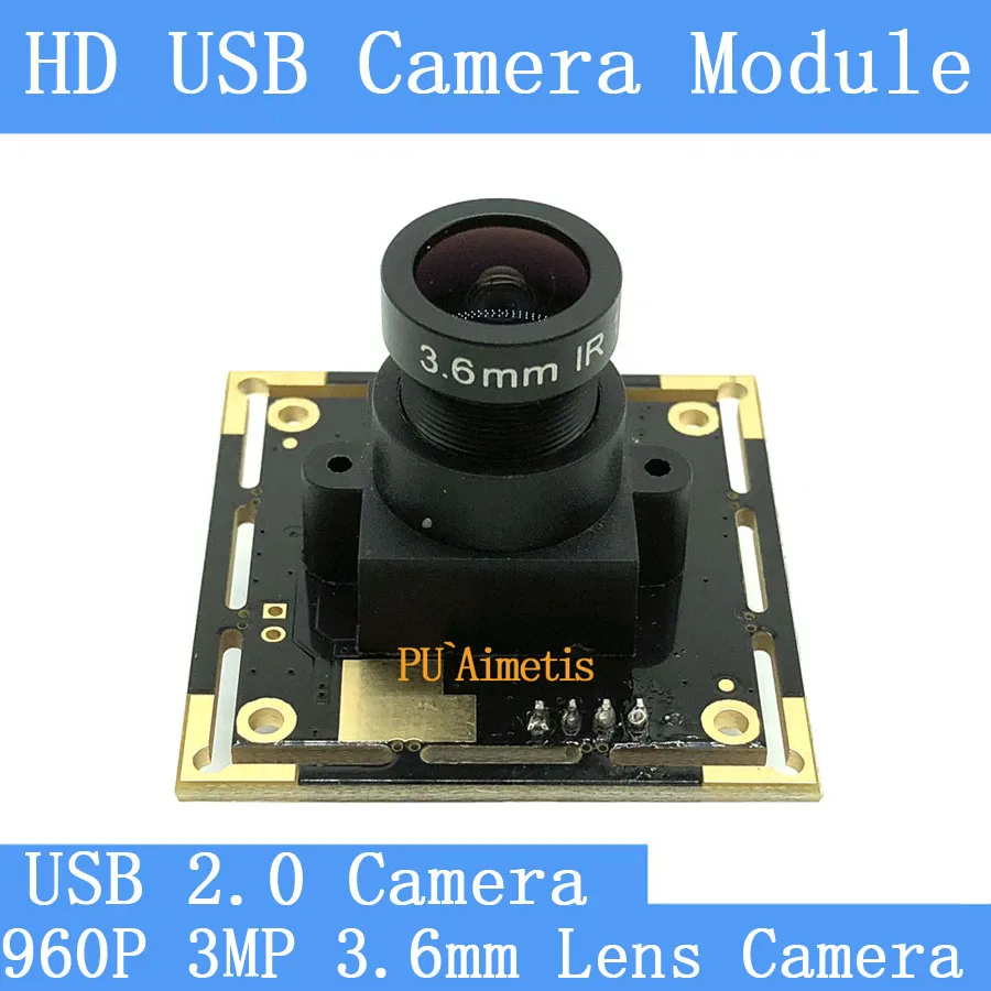 

PU`Aimetis Square surveillance cameras HD 1.3 megapixel 1280*960P camera module USB2.0+3MP 3.6mm 92 degree lens