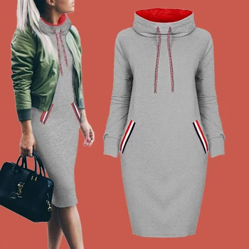 

Tunic Long Sleeve Sweatshirt Side Stripe Hoodie Drawstring Poleron Mujer 2019 Fashion Japan Style Hoodies Women Slim Fit Hoodies