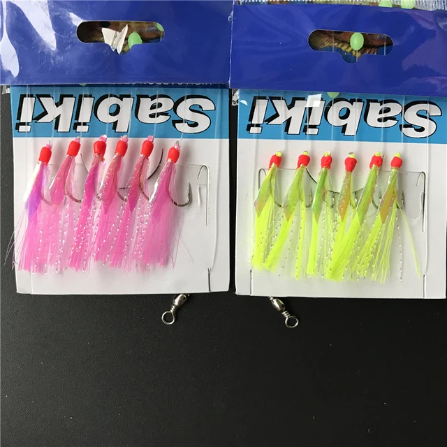 5x Sabiki Rigs Sandaalfedern – Für Hering/Makrele, Meeresangeln, 5 Haken Pro Rig