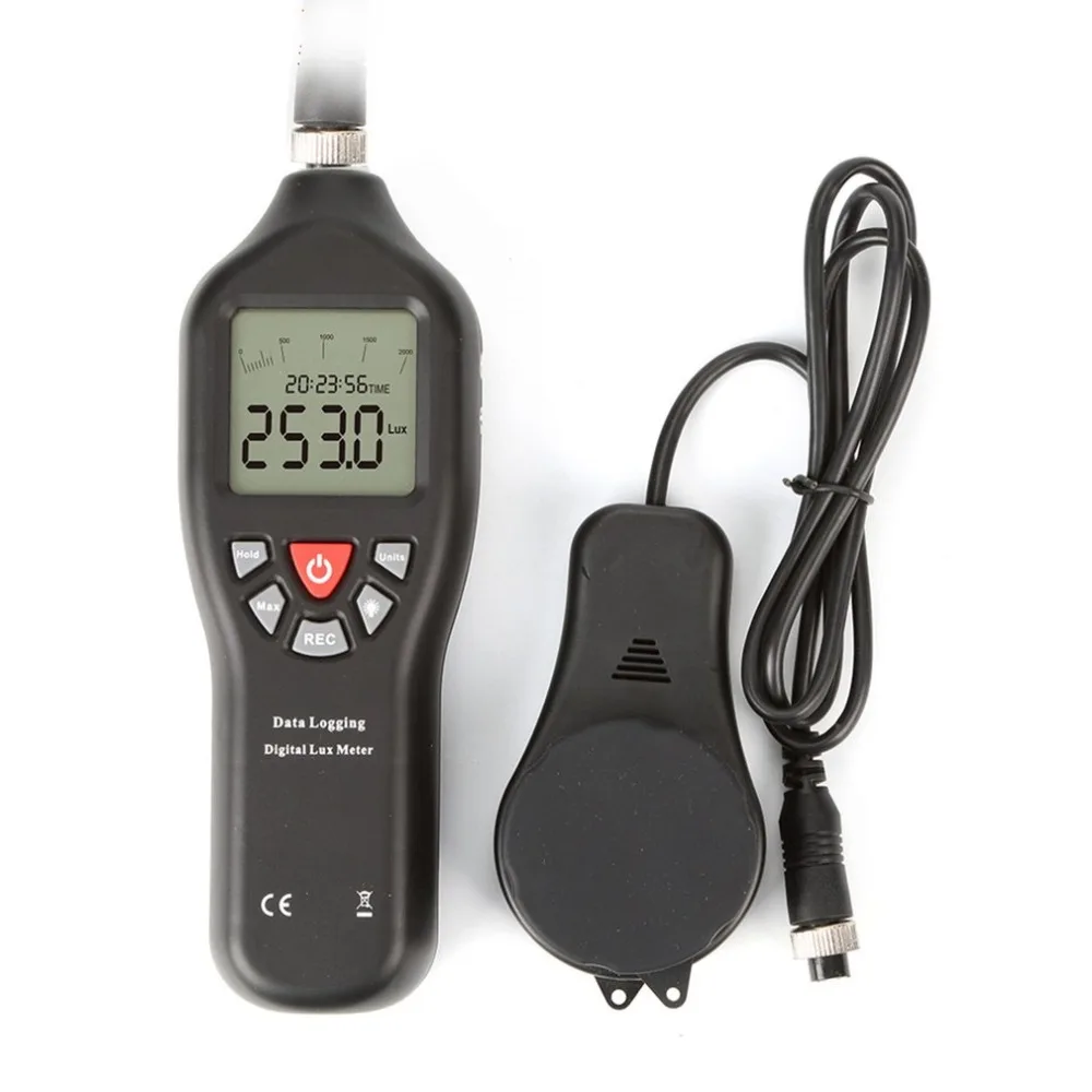 

TL-600 Digital Lux Meter Data Logging with USB Fashion Shape 0.1-200000lux UV Light Meter / Screen Brightness Meter Drop Ship