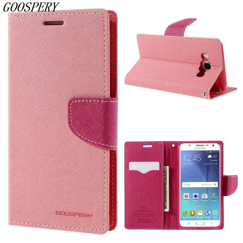 For Samsung J5 2016 Case Mercury GOOSPERY Fancy Diary Card Holder Leather Wallet Flip Cover Case for Samsung Galaxy J5 2016 J510