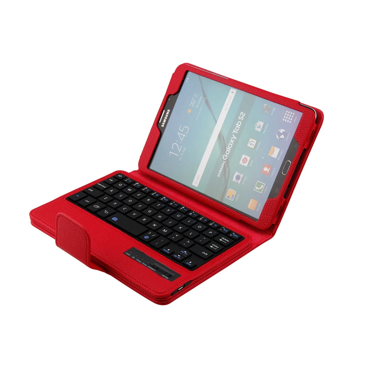 Клавиатура для samsung Galaxy Tab S2 8,0, беспроводной Bluetooth чехол-клавиатура для Galaxy Tab S2 8 ''T710, планшет, откидной кожаный чехол+ ручка - Цвет: Красный