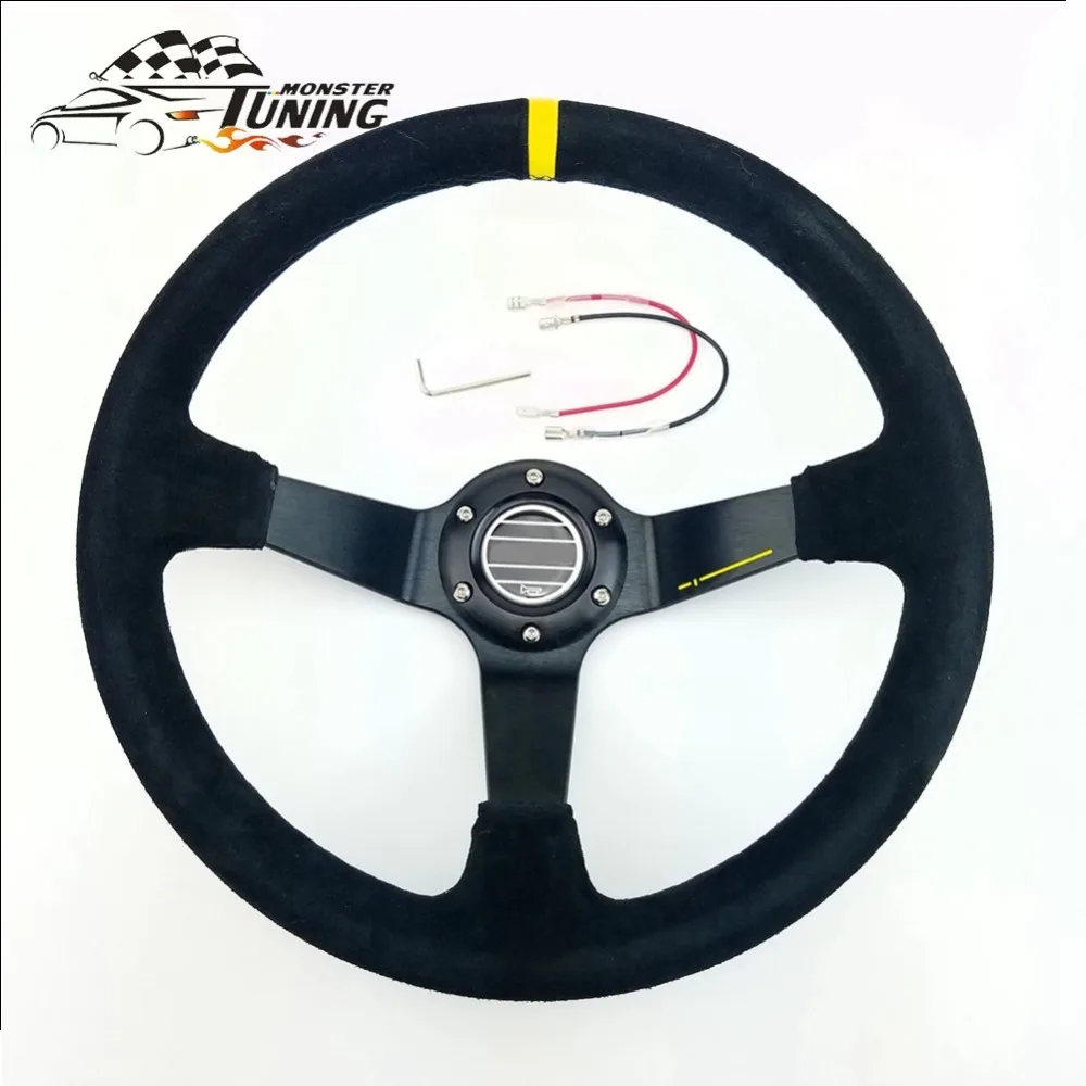 Универсальная алюминиевая рама для руля 14 дюймов 350 мм 6 отверстий|leather racing steering