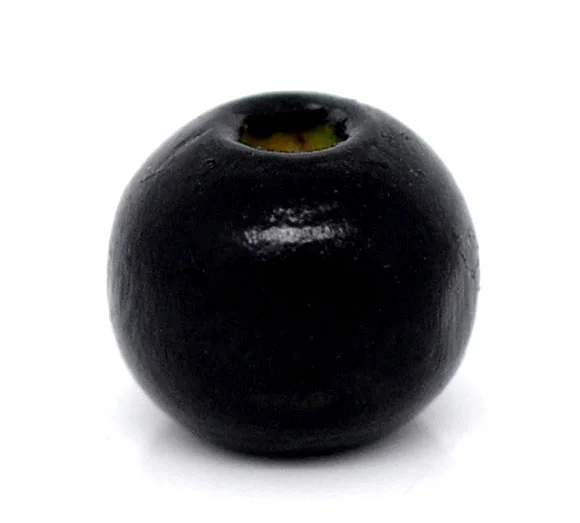 

DoreenBeads Painted Black Wood Spacer Beads 8mm hole about 2mm-3mm, 500 PCs