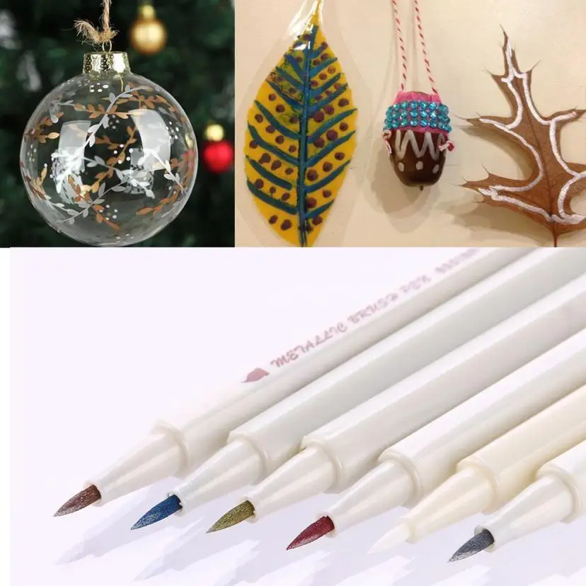 

6/10 Pcs Assorted Colored Metallic Permanent Paint Markers Pens Metallic Marker Pens Paint By Number Pens 0420