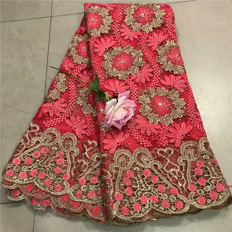 

ZQJ!African Lace Fabric 2019 Embroidered Nigerian Laces Fabric High Quality French Tulle Lace Fabric For Brown color ! L50605