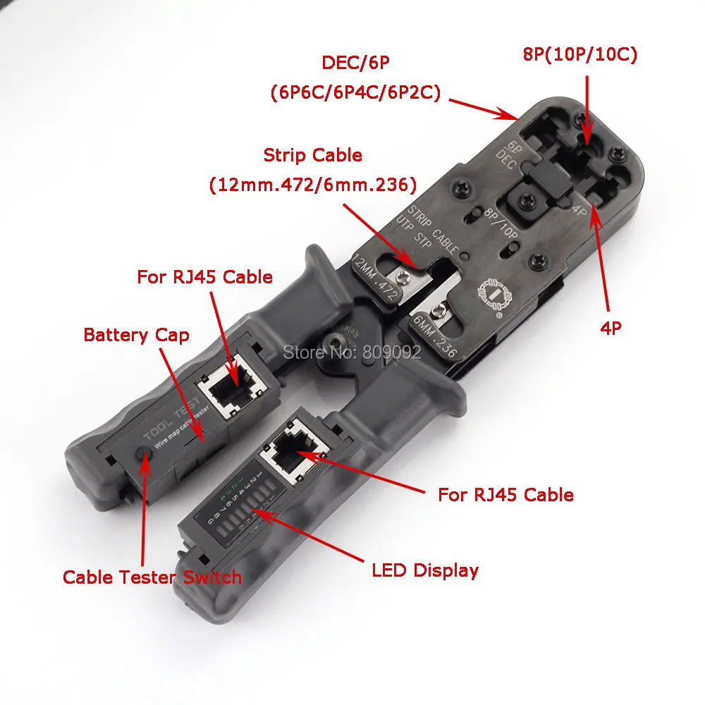 Многофункциональный RJ45/RJ11/RJ9 6 P/4 декабря P 8 P/10 P TL-022 сетевой кабель щипцы инструмент и тестер