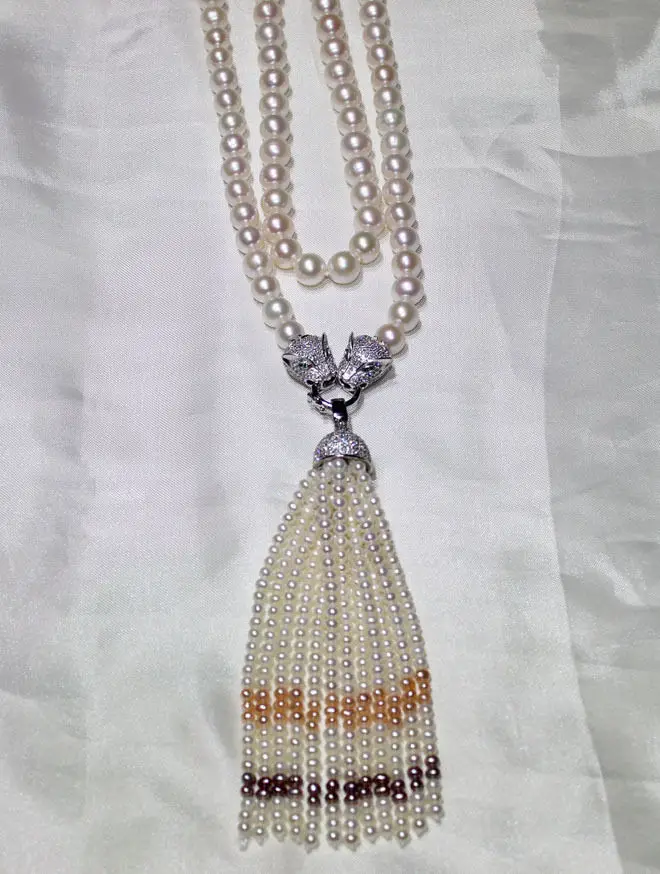 

Beautiful NEW 8-9mm natural south seas white pearl necklace 18inch