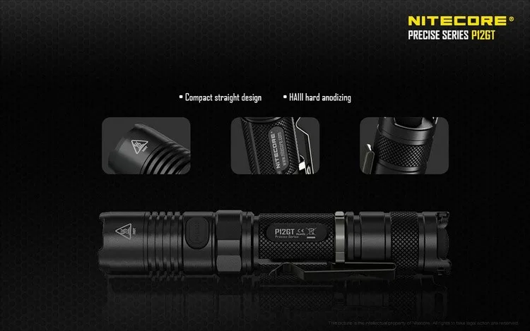 Распродажа NITECORE P12GT + Перезаряжаемые 18650 Батарея 1000LMs CREE XP-L HI V3 светодиодный тактический фонарик 7 Режим Карман EDC Бесплатная доставка