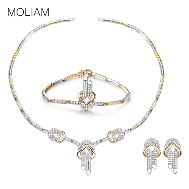 Moliam 2018 Fashion Cz Wedding Jewelry Sets For Bride Party Costume Moliam 2018 Fashion Cz Wedding Jewelry Sets For Bride Party Costume Accessories Bridal Necklace Earring Bracelet