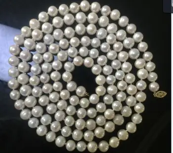 

charming 9-10mm white pearl necklace 50 inch earring set