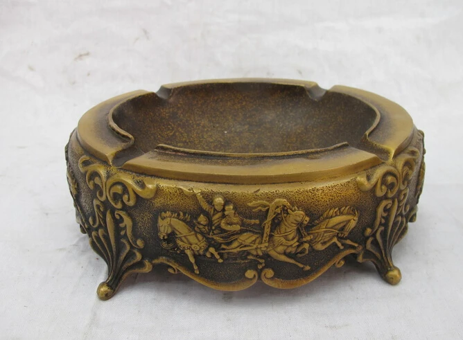 

wholesale factory Chinese Folk Bronze Copper herdsman Horse car Pen Rack penholder