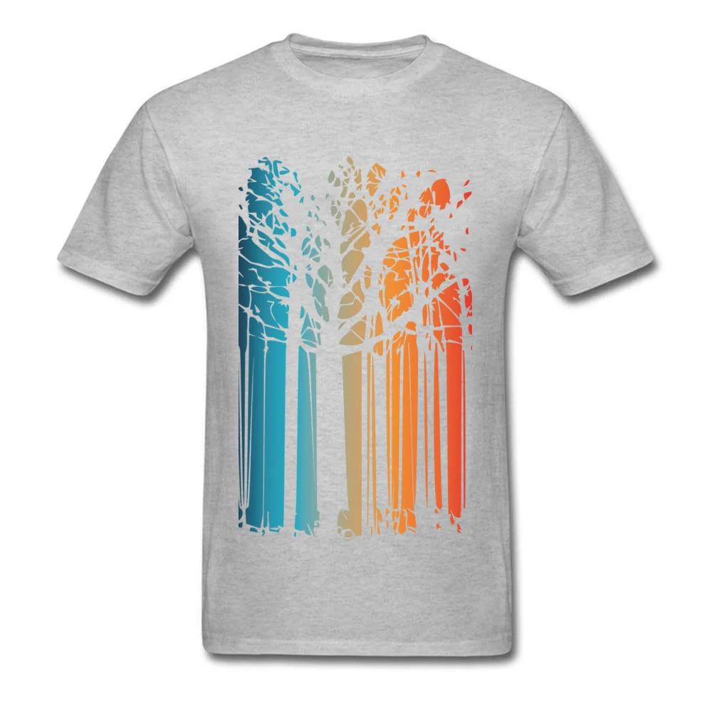 Magic colored forest Fashionable T Shirts for Men Cotton Lovers Day Tees Printed Tops T Shirt Short Sleeve Fashion Round Neck Magic colored forest grey
