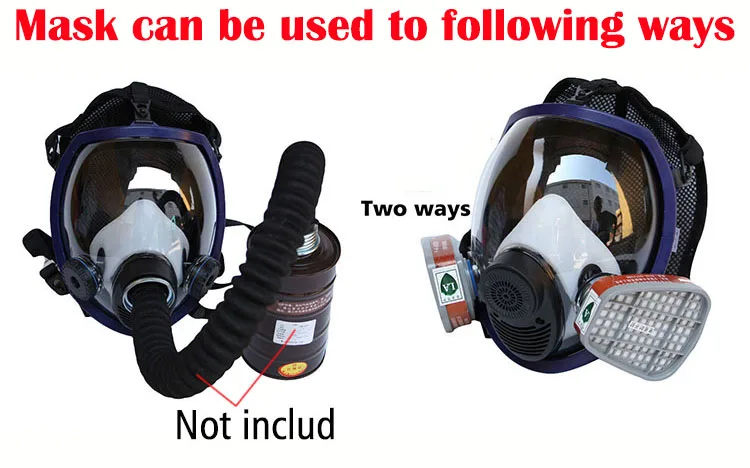 Gas masks Full Face Respirator Gas Mask Breather 2 in 1 Function 6800 Silicone Mask for Industry Painting Spraying Anti-dust  (10)