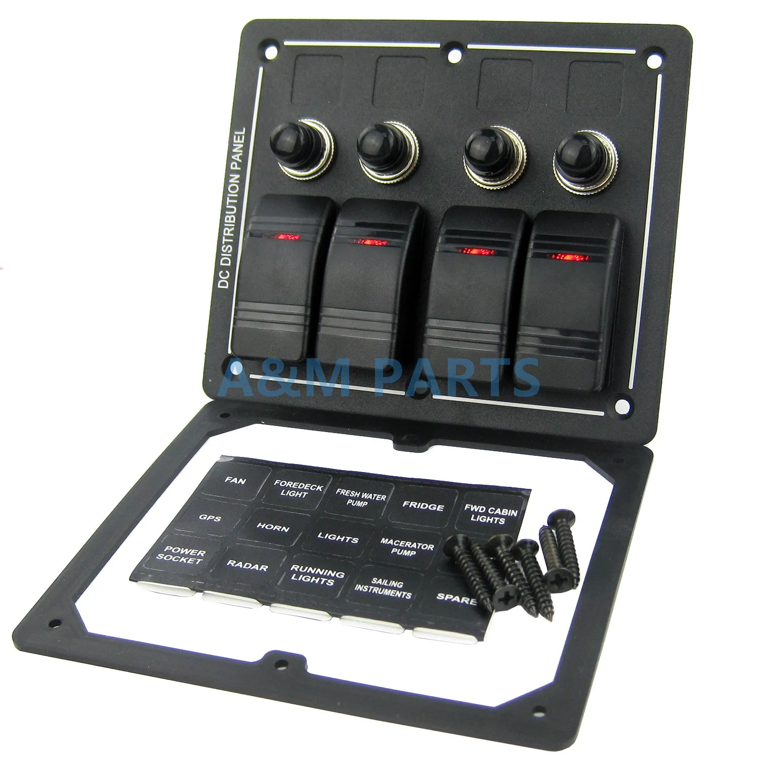 Buy 4 Gang Rocker Switch Panel Aluminium LED Waterproof Marine Boat Switch